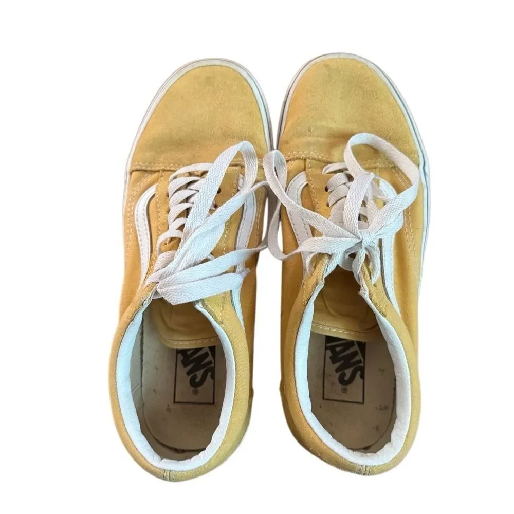 Vans Old Skool Unisex Sneaker Low Top Shoes in Yellow & White Size US 8 (Womens)